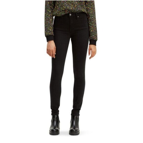 LEVI'S 721 High Rise Skinny Black Jeans Pants Neutral Sz 26 Flawed - Picture 2 of 16